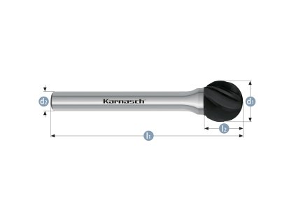 115035110 | D (KUD) - Kugel Frässtift HP-7 20,0x16,5x8-62 mm, beschichtet