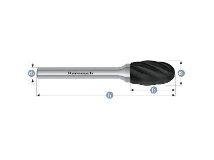 115045055 | E (TRE) - Tropfen Frässtift HP-7 20,0x25x6-70 mm, beschichtet