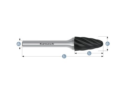 115055030 | F (RBF) - Rundbogen Frässtift HP-7 6,0x18x6-50 mm, beschichtet