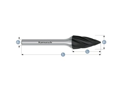 115065040 | G (SPG) - Spitzbogen Frässtift HP-7 8,0x20x6-65 mm, beschichtet