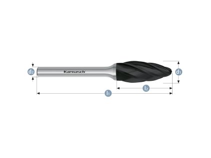 115075015 | H - Flamme Frässtift HP-7 8,0x20x6-65 mm, beschichtet