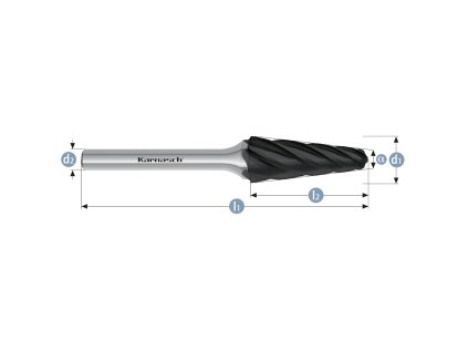 115085020 | L (KEL) - Rundkegel Frässtift HP-7 6,0x18x6-50/14°mm, beschichtet