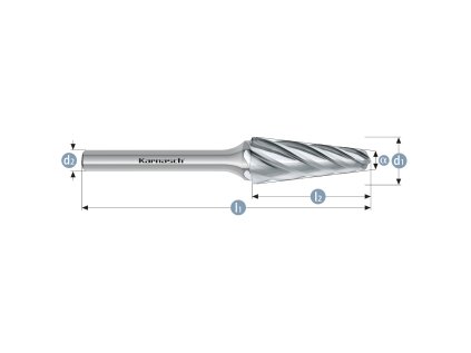 113085045 | L (KEL) - Rundkegel Frässtift HP-7 12,0x32x6-77/14°mm, unbeschichtet