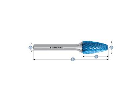 115057053 | F (RBF) - Rundbogen Frässtift HP-1 12,0 DINx25x6-70 mm, beschichtet