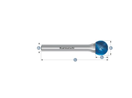 115033025 | D (KUD) - Kugel Frässtift HP-5 3,0x2,5x3-38 mm, beschichtet
