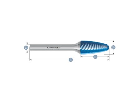 115053020 | F (RBF) - Rundbogen Frässtift HP-5 3,0x14x3-50 mm, beschichtet