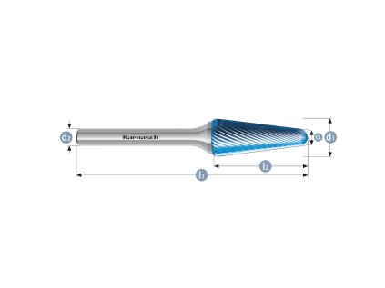 115083010 | L (KEL) - Rundkegel Frässtift HP-5 3,0x14x3-38/8° mm, beschichtet