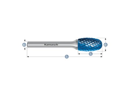 115044030 | E (TRE) - Tropfen Frässtift HP-6 10,0x16x6-60 mm, beschichtet
