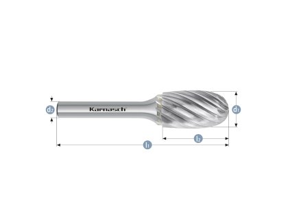 114035025 | E (TRE) - Tropfen Frässtift HP-9 12,0x22x6-67 mm, unbeschichtet