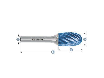 116035025 | E (TRE) - Tropfen Frässtift HP-9 12,0x22x6-67 mm, beschichtet