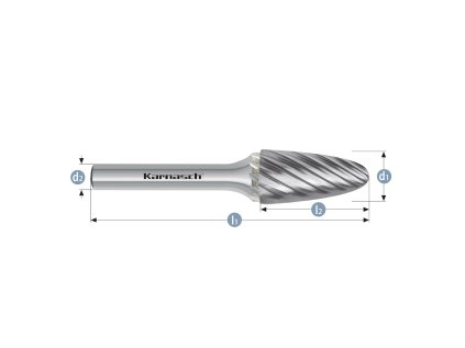 114036020 | F (RBF) - Rundbogen Frässtift HP-9 10,0x20x6-65 mm, unbeschichtet