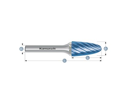 116036020 | F (RBF) - Rundbogen Frässtift HP-9 10,0x20x6-65 mm, beschichtet