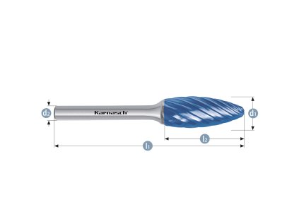 116038020 | H - Flamme Frässtift HP-9 10,0x20x6-65 mm, beschichtet