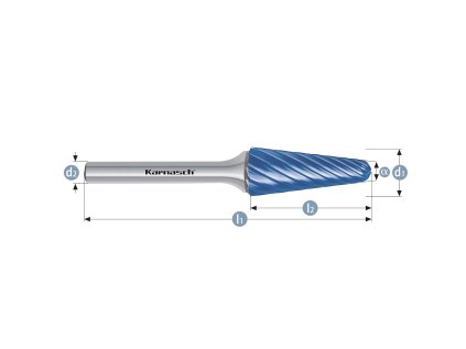 116039025 | L (KEL) - Rundkegel Frässtift HP-9 12,0x32x6-77/14° mm, beschichtet