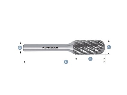 114043015 | C (WRC) -Hartmetall-Frässtift, Walzenrundform HP-8 8,0x20x6-65 mm, unbeschichtet