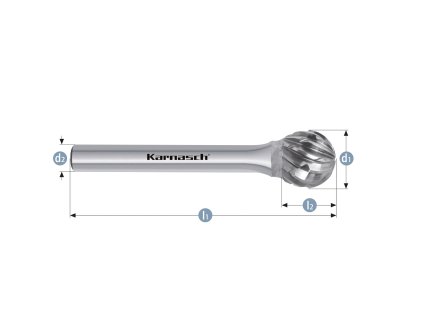 114044015 | D (KUD) - Kugel Frässtift HP-8 8,0x6x6-52 mm, unbeschichtet