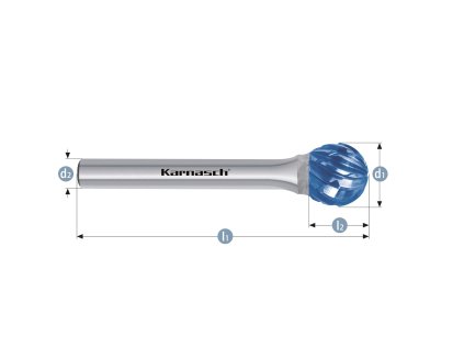116044015 | D (KUD) - Kugel Frässtift HP-8 8,0x6x6-52 mm, beschichtet