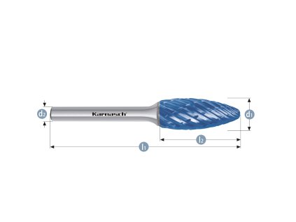 116048015 | H - Flamme Frässtift HP-8 8,0x20x6-65 mm, beschichtet