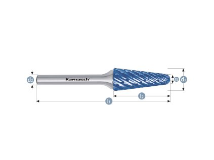 116049017 | L (KEL) - Rundkegel Frässtift HP-8 10,0x20x6-65/14° mm, beschichtet