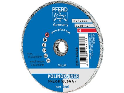 44691005 | POLINOX verpresstes Vlies-Rad  PNER-H 50x3x6 mm, Hart A Fein für Finish