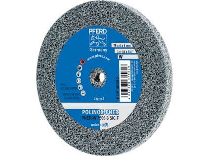 44691627 | Brúsny kotúč PNER-W 75x6x6 mm, mäkký, SiC jemné, POLINOX