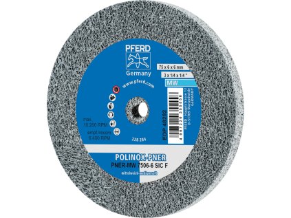 44691427 | Brúsny kotúč PNER-MW 75x6x6 mm, stredne mäkký, SiC jemné, POLINOX
