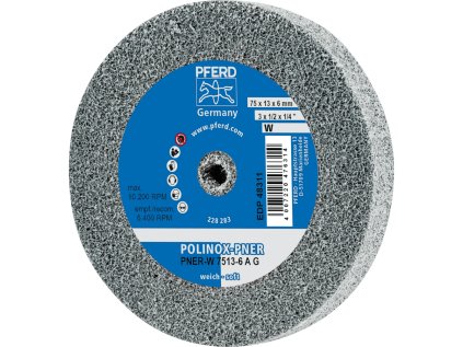 44691641 | Brúsny kotúč PNER-W 75x13x6 mm, mäkký, A hrubé, POLINOX