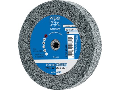 44691647 | Brúsny kotúč PNER-W 75x13x6 mm, mäkký, SiC jemné, POLINOX
