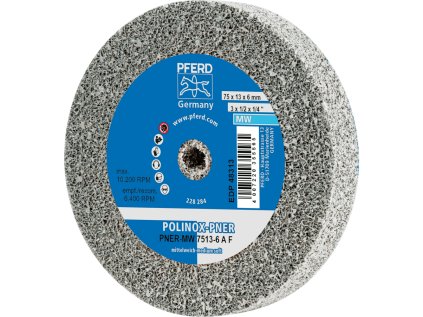 44691442 | Brúsny kotúč PNER-MW 75x13x6 mm, stredne mäkký, A jemné, POLINOX