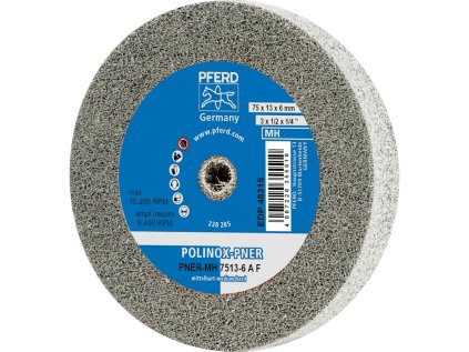 44691242 | Brúsny kotúč PNER-MH 75x13x6 mm, stredne tvrdý, A jemné, POLINOX