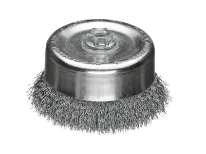 447277 | Topfbürste mit geradem Besatz, Stahldraht gewellt 125 x M14, 0,35