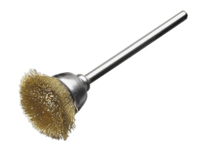 430523 | Miniatúrna hrncová kefa so stopkou priemer 3 mm 18x2x6 mm, 0,10 mosadzný drôt, zvlnený