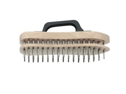 140901 | Handbürste S mit Zwischenbrett mit Bügel Holz Körper 225 x 47/55 x 19.5+6.5 mm 5 rhg. x 17 - 14 Stahldraht STA glatt 0.35 mm