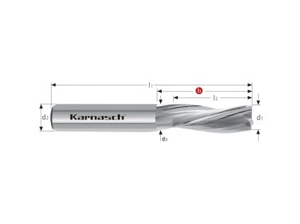 3062330800 | Tvrdokovová dokončovacia fréza, ľavotočivá špirála - pravorezná 8x27-70x8 mm, Z=2