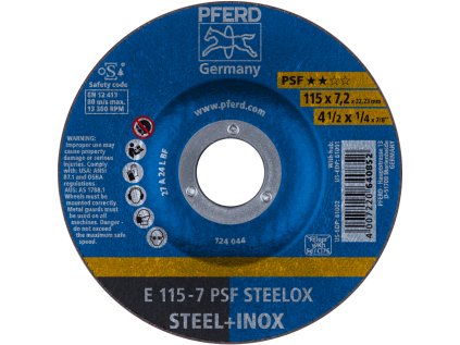 62011640 | Schleifscheibe 115 x 7,2 x 22,23 mm, PSF STEELOX