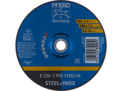 62023640 | Schleifscheibe 230 x 7,2 x 22,23 mm, PSF STEELOX