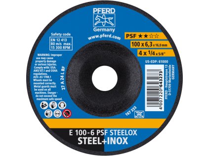 62010720 | Schleifscheibe 100 x 6,3 x 16,0 mm, PSF STEELOX