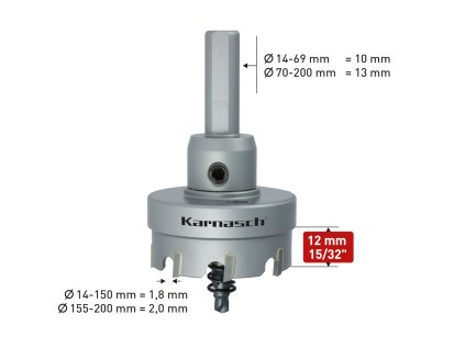 201020165 | Hartmetall-bestückte Lochsäge EASY-CUT 5  (Komplett) 165 mm