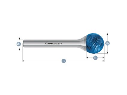 116083070 | D (KUD) - KugelFrässtift HP-11-MICRO 10,0x8-6x54 mm, beschichtet