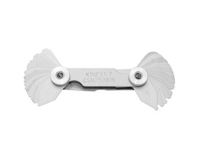 1141 | Mierka rádiusová, ČSN 25 3816 r 7,5-15 mm, 16+16 lístkov