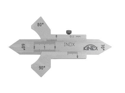 1120-07-020 | Mierka na kútové zvary 60°, 70°, 80°, 90°, rozsah merania 0-20 mm analógová, nerez, presnosť merania 0,1 mm