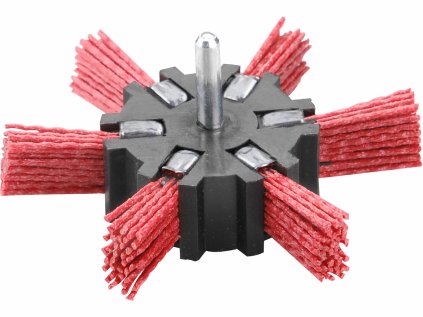 17060 | Fächerförmige Bürste mit 6 mm Stiel, Durchmesser 100 x 20 x 6,0 mm, gewellte Nylonborsten 1,2 mm