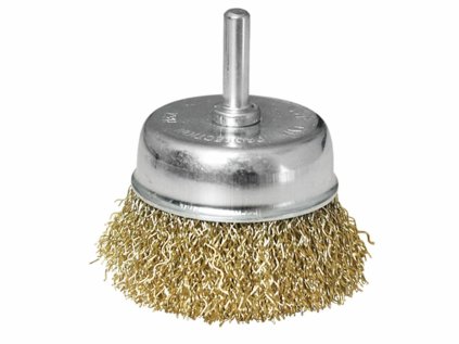 17057 | Flächenbürste mit Schaft 6 mm Drm 63 mm, Stahldraht vermessingt gewellt 0,3