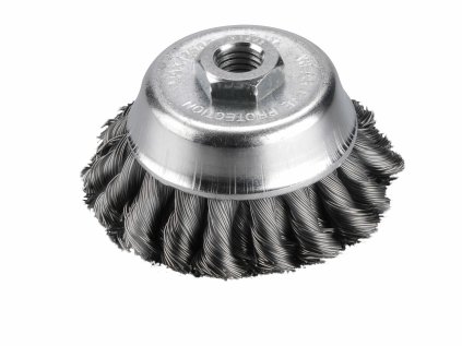 17009 | Doppelreihige Topfbürste, Durchmesser 80 mm, M14, Stahldraht gezopft 0,5 mm
