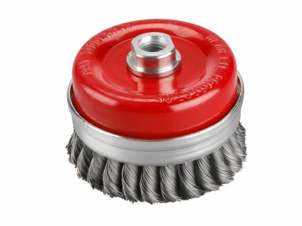 17010 | Topfbürste 100 mm. M14, Stahldraht gezopft 0,5 mm.