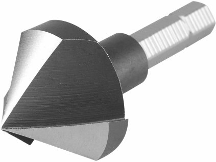 8801172 | Kužeľový záhlbník 90° HSS, 3-britá hlava 25 mm, uchytenie 6-hran 1/4″