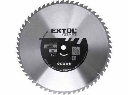 19128 | Pílový kotúč osadený tvrdokovom priemer 600x3,8x30 mm, 60Z