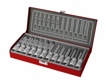 4700008 | Sada zástrčných imbusových kľúčov 1/4" + 1/2", HX 2-14 mm - 18-dielna