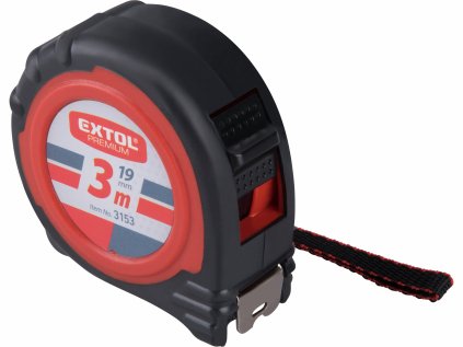 3153 | Zvinovací meter, pogumovaný s brzdou šírka pásu 19 mm, dĺžka 3 m