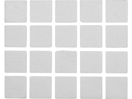 74841 | Podložky nábytkové ochranné samolepiace 20x20 mm, materiál filc, farba biela - balenie 20 ks
